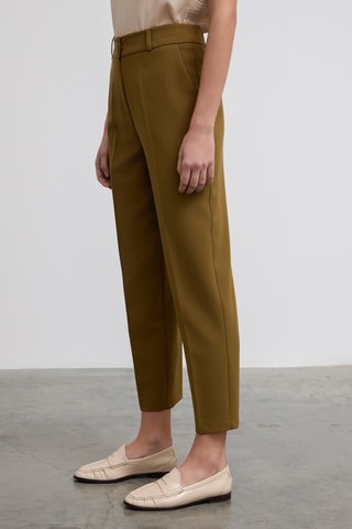 Pantalon taille haute - Kaki