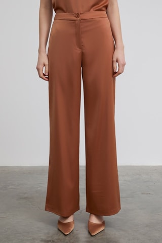 Pantalon taille haute - Marron