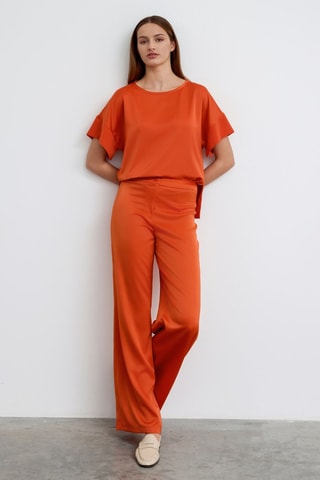 Pantalon taille haute - Orange