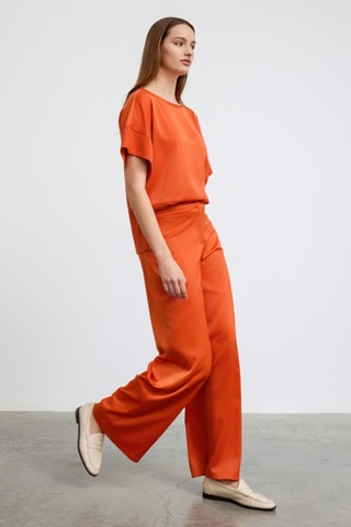 Pantalon taille haute - Orange