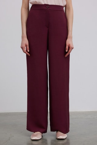 Pantalon wide legs taille haute - Bordeaux