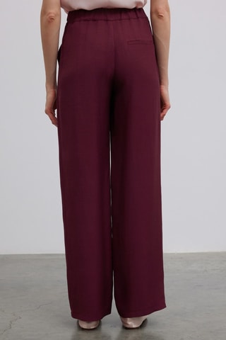 Pantalon wide legs taille haute - Bordeaux
