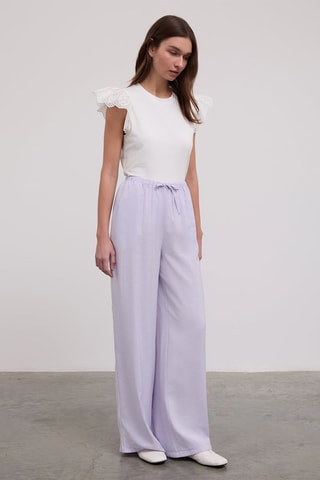 Pantalon taille haute - Lilas