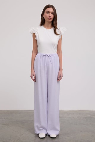 Pantalon taille haute - Lilas