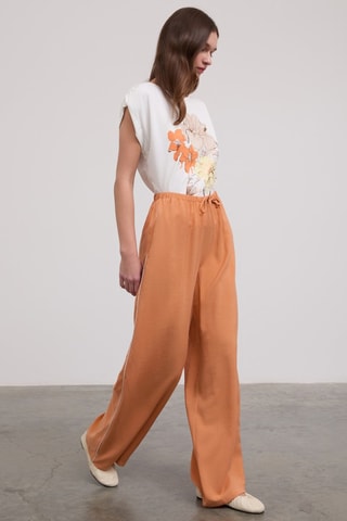 Pantalon taille haute - Orange