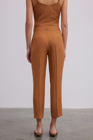 Pantalon carotte 7/8 - Marron