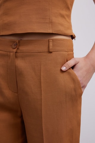 Pantalon carotte 7/8 - Marron