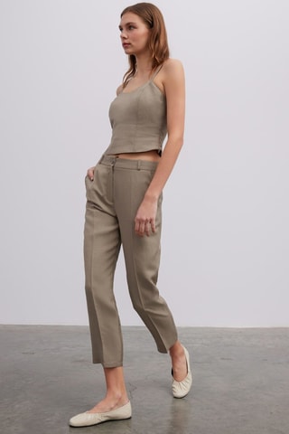 Pantalon carotte 7/8 - Vert olive