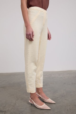 Pantalon carotte taille haute - Ecru