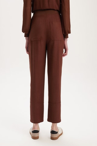 Pantalon taille haute - Marron