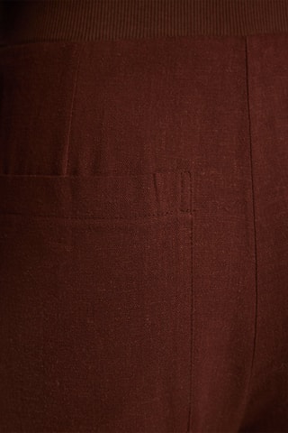 Pantalon taille haute - Marron