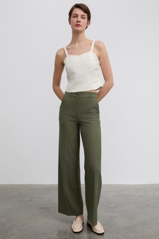 Pantalon droit - Vert foncé
