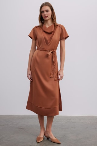 Robe midi - Marron