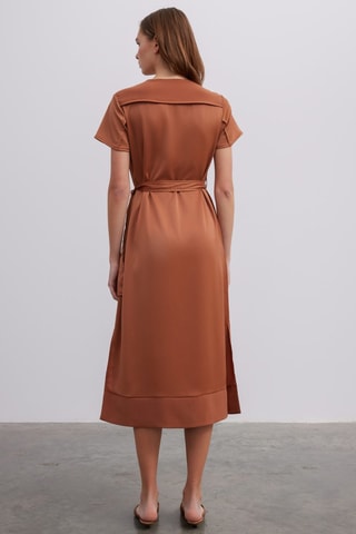 Robe midi - Marron