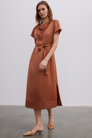 Robe midi - Marron