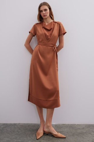 Robe midi - Marron