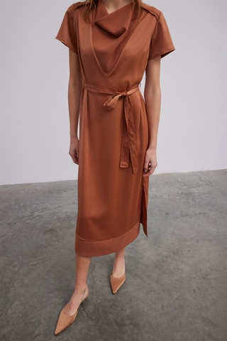Robe midi - Marron