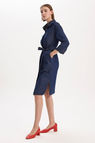 Robe chemise - 
Bleu