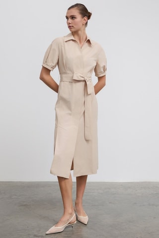 Robe midi - Beige