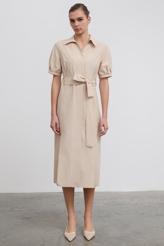 Robe midi - Beige