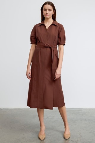 Robe midi - Marron