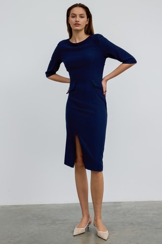 Robe midi - Bleu