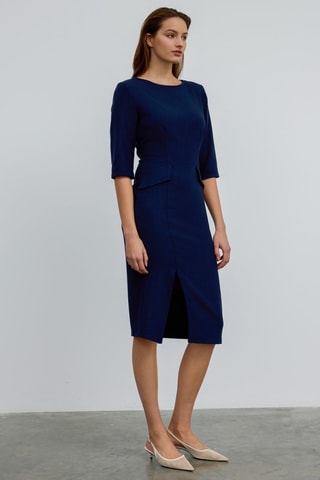 Robe midi - Bleu