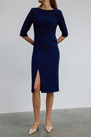 Robe midi - Bleu