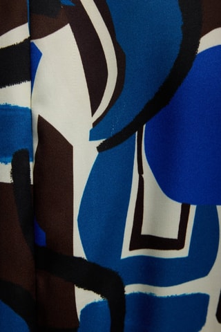 Robe midi - Bleu et marron