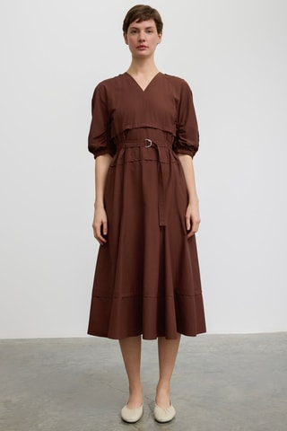 Robe midi - Marron