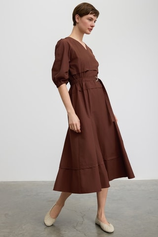 Robe midi - Marron