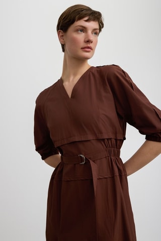 Robe midi - Marron