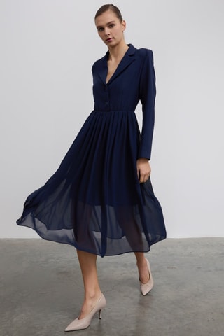 Robe midi - Bleu marine