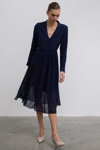 Robe midi - Bleu marine