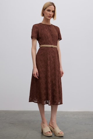 Robe midi - Marron