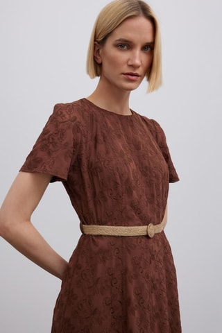 Robe midi - Marron
