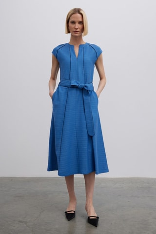Robe midi - Bleu
