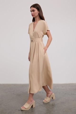 Robe portefeuille - Beige