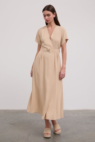 Robe portefeuille - Beige