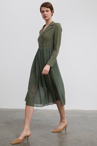 Robe midi - Vert