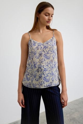 Top - Mauve et bleu
