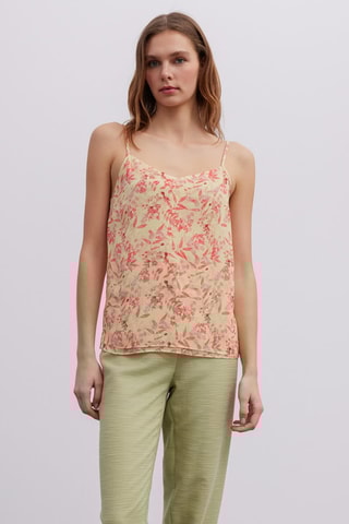 Top - Beige et corail
