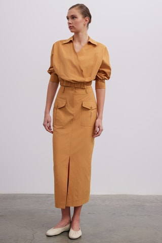 Jupe midi - Marron