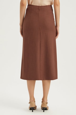 Jupe midi - 
Marron