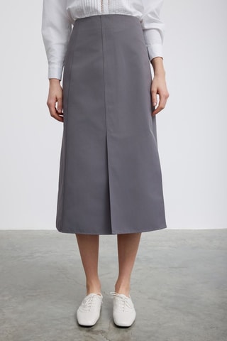 Jupe midi taille haute - Anthracite