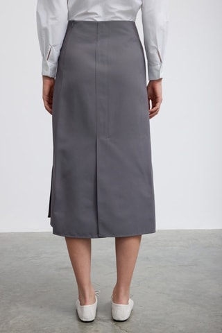Jupe midi taille haute - Anthracite