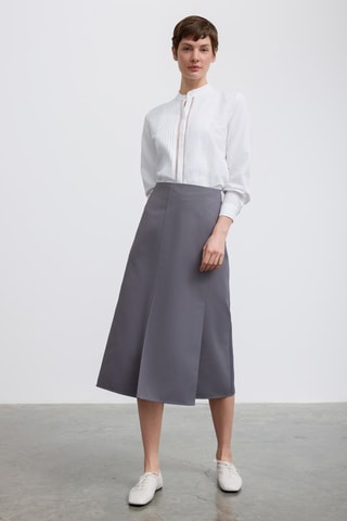 Jupe midi taille haute - Anthracite