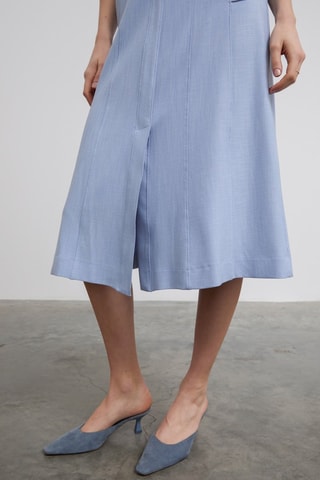 Jupe midi taille haute - Bleu