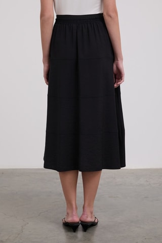 Jupe midi taille haute - Noir