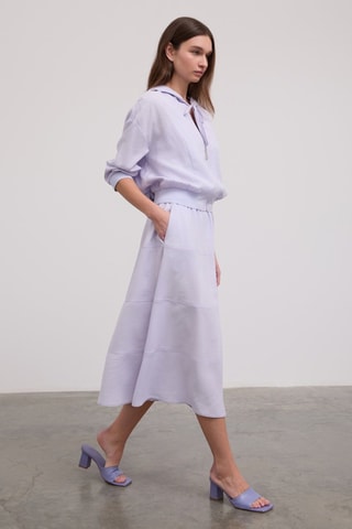 Jupe midi taille haute - Lilas